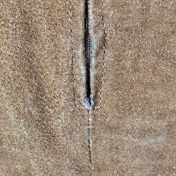 Vintage Winlit Suede Leather Pencil Skirt / Camel - Picture 6 of 8